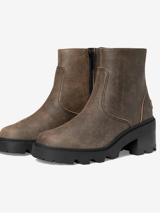 Sorel Shoes - Sorel BRAND NEW Distressed Brown Leather block/ Lug Ankle Boots